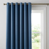 100% Blackout Eyelet Curtains - Blue image 2