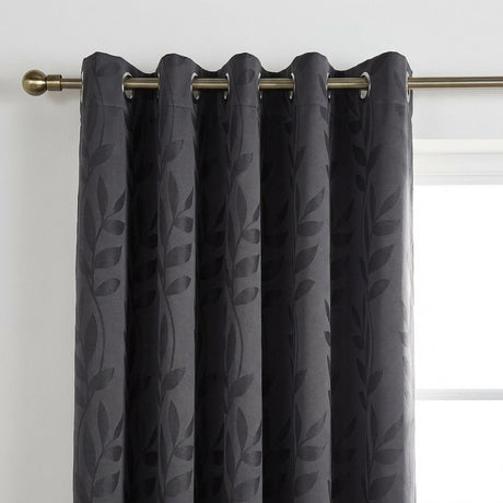 Tivoli Leaf Jacquard Lined Eyelet Curtains 2