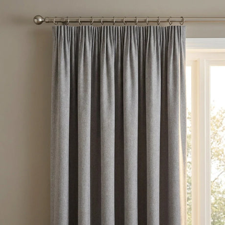 Dijon Blackout Thermal Tape Top Pencil Pleat Curtains - Silver image 2