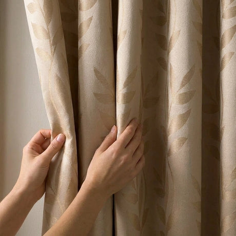 Tivoli Leaf Jacquard Lined Tape Top Pencil Pleat Curtains 3