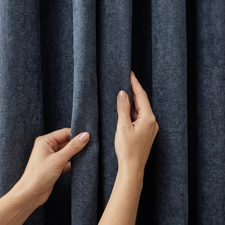 Chenille Blackout Lined Eyelet Curtains 3