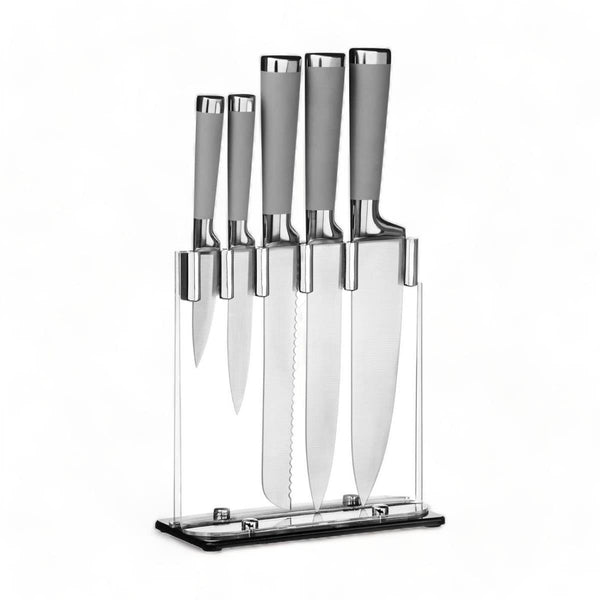 5 Piece Steel Knife Clear Block Set - Ideal