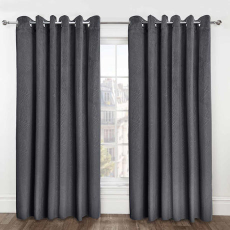 Thermal Embossed Velvet Blackout Eyelet Curtains by Emma Barclay