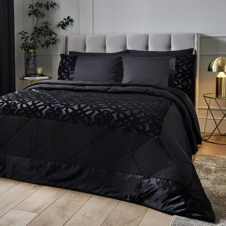 Catherine Lansfield Lattice Cut Velvet Bedspread