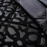 Catherine Lansfield Lattice Cut Velvet Bedspread - Lattice Cut Bedspread Black