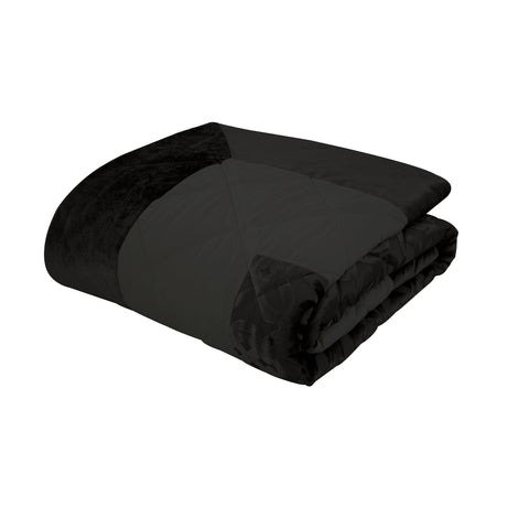 Catherine Lansfield Lattice Cut Velvet Bedspread - Lattice Cut Bedspread Black