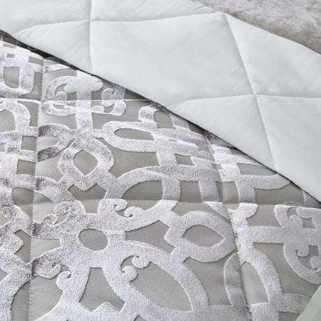 Catherine Lansfield Lattice Cut Velvet Bedspread - Lattice Cut Bedspread Natural