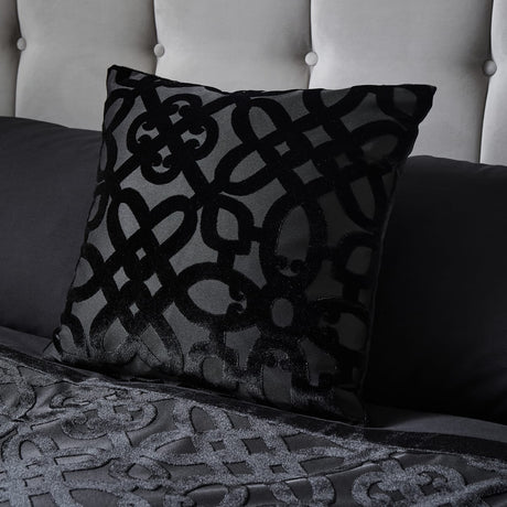 Catherine Lansfield Lattice Filled Cushion - Black