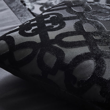 Catherine Lansfield Lattice Filled Cushion - Black - Lattice Cut Cushion Black