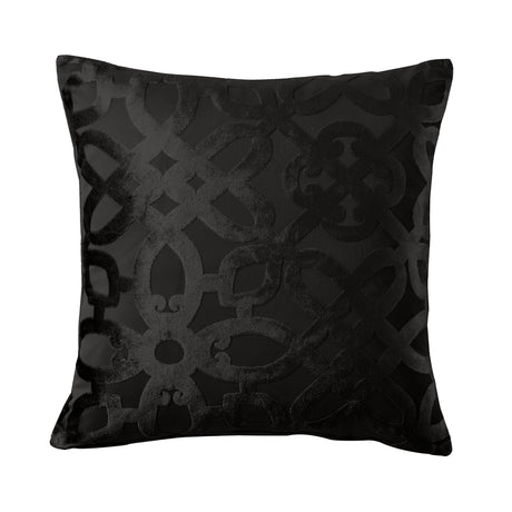 Catherine Lansfield Lattice Filled Cushion - Black - Lattice Cut Cushion Black