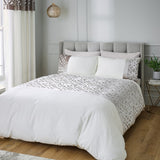 Catherine Lansfield Lattice Cut Velvet Duvet Cover Set - Lattice Cut Duvet Set Natural