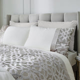 Catherine Lansfield Lattice Cut Velvet Duvet Cover Set - Lattice Cut Duvet Set Natural