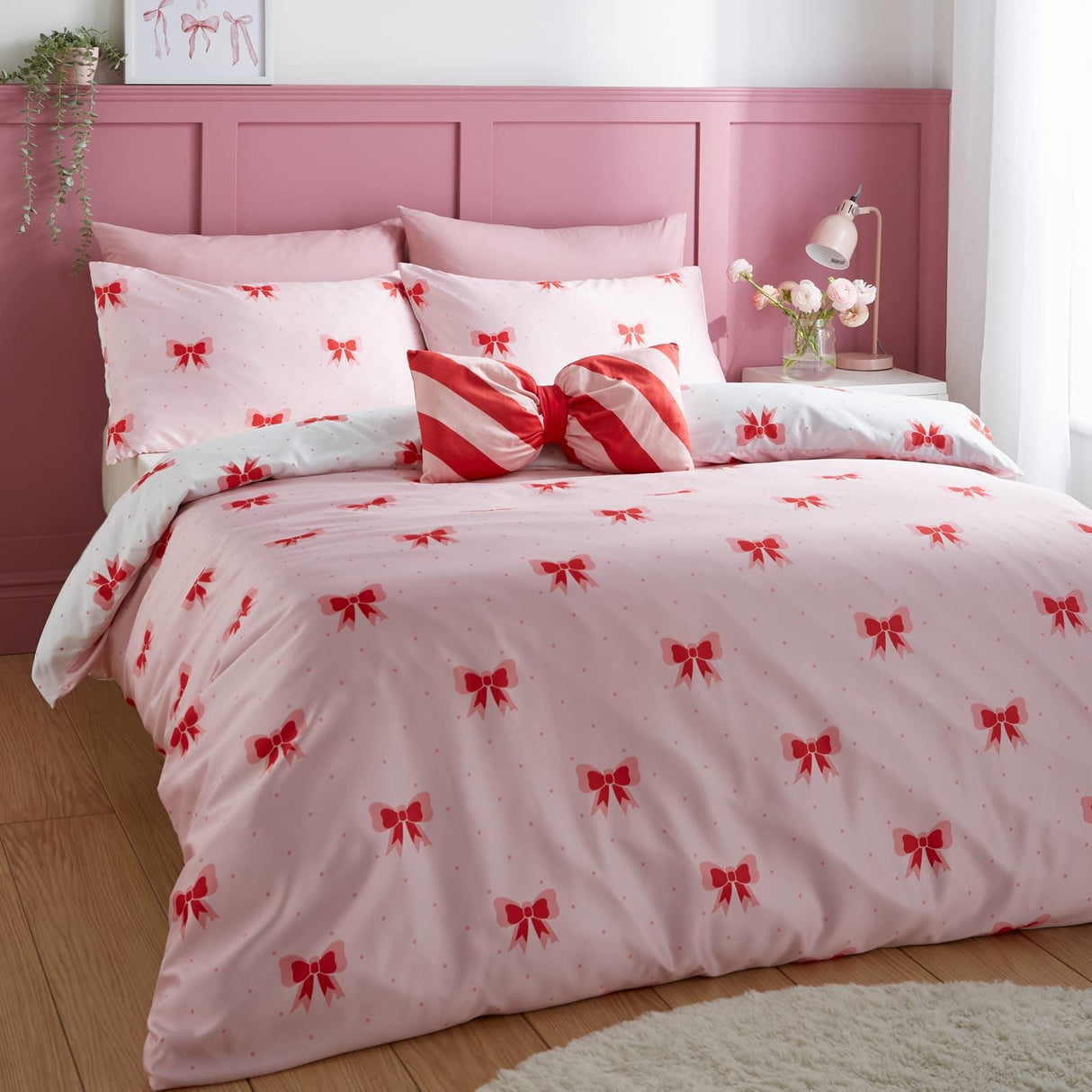 Dotty Bows Duvet Cover Set by Sassy B