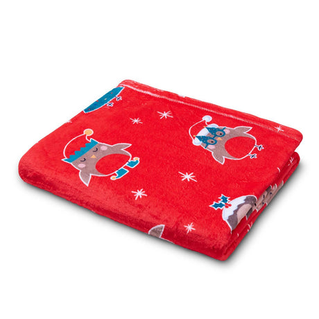 Catherine Lansfield Christmas Party Robins Cosy Festive Throw 3