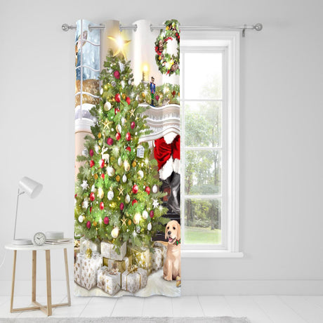 Christmas Tree Eyelet Curtain Panel by Fusion