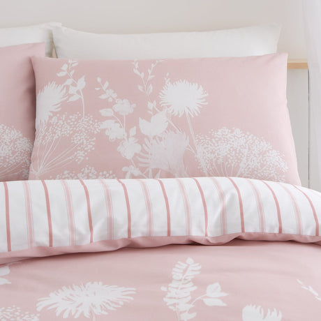Catherine Lansfield Meadowsweet Floral Blush Duvet Cover Bedding Set - Meadowsweet Floral Blush Duvet Set