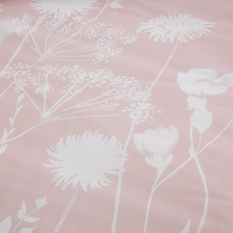 Catherine Lansfield Meadowsweet Floral Blush Duvet Cover Bedding Set - Meadowsweet Floral Blush Duvet Set