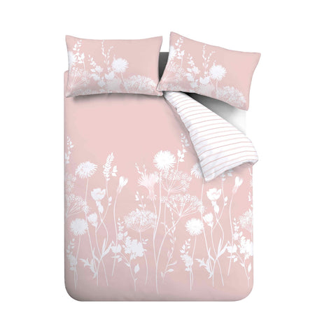 Catherine Lansfield Meadowsweet Floral Blush Duvet Cover Bedding Set - Meadowsweet Floral Blush Duvet Set