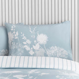 Catherine Lansfield Meadowsweet Floral Seaspray Blue Duvet Cover Bedding Set - Meadowsweet Floral Seaspray Blue