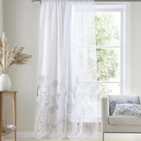 Catherine Lansfield Meadowsweet Floral Voile Curtain Panel - Meadowsweet Floral Voile