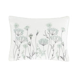 Catherine Lansfield Meadowsweet Floral Embroidered Filled Cushion 30x40cm - Green - Meadowsweet Green Cushion
