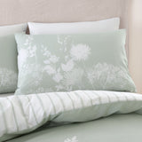 Catherine Lansfield Meadowsweet Floral Green Duvet Cover Bedding Set - Meadowsweet Green Duvet Set