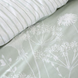 Catherine Lansfield Meadowsweet Floral Green Duvet Cover Bedding Set - Meadowsweet Green Duvet Set