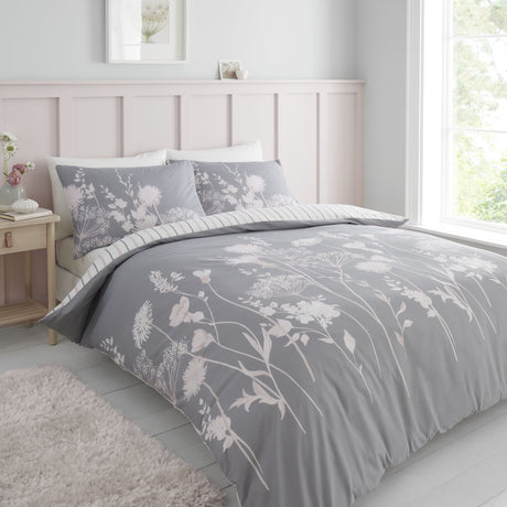 Catherine Lansfield Meadowsweet Floral White Duvet Cover Bedding Set