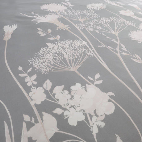 Catherine Lansfield Meadowsweet Floral White Duvet Cover Bedding Set - Meadowsweet White Grey Pink Duvet Set