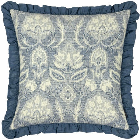 Kirkton Floral Pleat Fringe Cushion Cover 20" x 20" by Paoletti