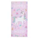 Catherine Lansfield Summer Unicorn 100% Cotton Beach Towel 76x160cm - Pink - Summer Unicorn Beach Towel