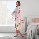 Catherine Lansfield Rainbow Hearts Kids Hooded Blanket