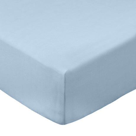 Bianca Fine Linens 200 Thread Count Percale 32cm Deep Blue 100% Cotton Fitted Sheet - 200 Thread Count Percale Fitted Sheet Blue
