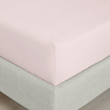 Bianca Fine Linens 200 Thread Count Percale 32cm Deep Blush 100% Cotton Fitted Sheet