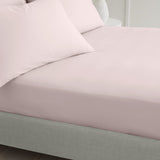 Bianca Fine Linens 200 Thread Count Percale 32cm Deep Blush 100% Cotton Fitted Sheet - 200 Thread Count Percale Fitted Sheet Blush