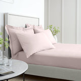 Bianca Fine Linens 200 Thread Count Percale 32cm Deep Blush 100% Cotton Fitted Sheet - 200 Thread Count Percale Fitted Sheet Blush
