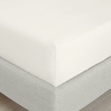 Bianca Fine Linens 200 Thread Count Percale 32cm Deep Cream 100% Cotton Fitted Sheet