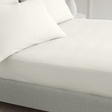 Bianca Fine Linens 200 Thread Count Percale 32cm Deep Cream 100% Cotton Fitted Sheet - 200 Thread Count Percale Fitted Sheet Cream