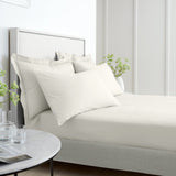 Bianca Fine Linens 200 Thread Count Percale 32cm Deep Cream 100% Cotton Fitted Sheet - 200 Thread Count Percale Fitted Sheet Cream
