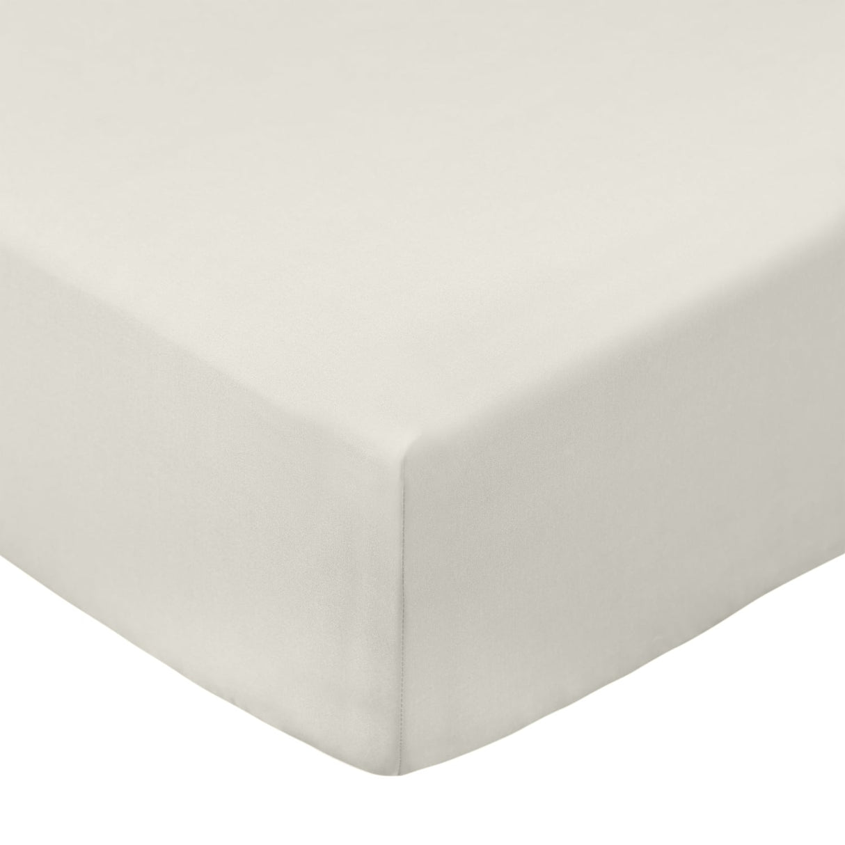 Bianca Fine Linens 200 Thread Count Percale 32cm Deep Cream 100% Cotton Fitted Sheet - 200 Thread Count Percale Fitted Sheet Cream