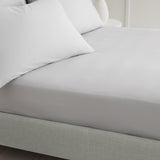 Bianca Fine Linens 200 Thread Count Percale 32cm Deep Grey 100% Cotton Fitted Sheet - 200 Thread Count Percale Fitted Sheet Grey