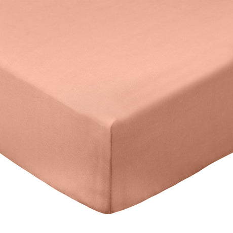 Bianca 200 Thread Count Percale 32cm Deep Clay 100% Cotton Fitted Sheet - 200 Thread Count Percale Fitted Sheet (1)