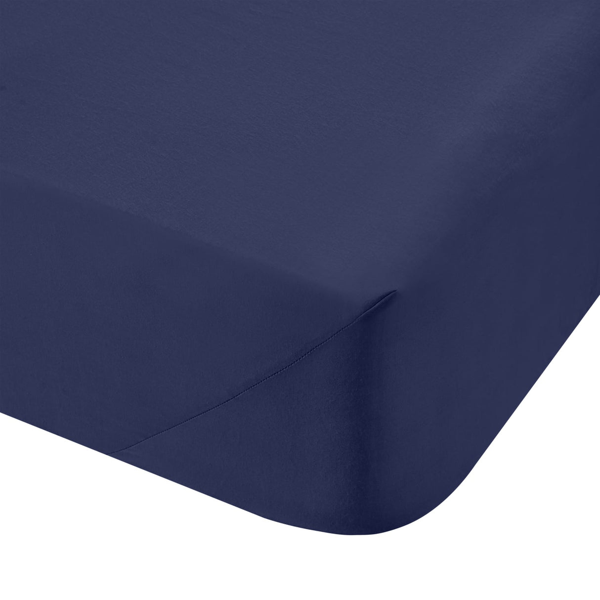 Bianca 200 Thread Count Percale 32cm Deep Navy 100% Cotton Fitted Sheet - 200 Thread Count Percale Fitted Sheet Navy
