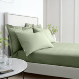 Bianca Fine Linens 200 Thread Count Cotton Percale 32cm Deep Fitted Sheet - 200 Thread Count Percale Fitted Sheet Sage