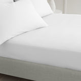 Bianca Fine Linens 200 Thread Count Percale 32cm Deep White 100% Cotton Fitted Sheet - 200 Thread Count Percale Fitted Sheet White