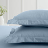 Bianca Fine Linens 200 Thread Count Cotton Percale Pillowcases - 200 Thread Count Percale Oxford Pillowcases Blue