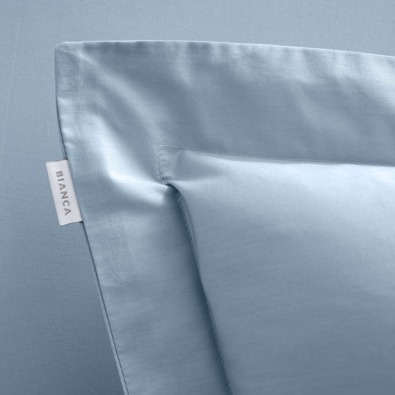 Bianca Fine Linens 200 Thread Count Cotton Percale Pillowcases - 200 Thread Count Percale Oxford Pillowcases Blue