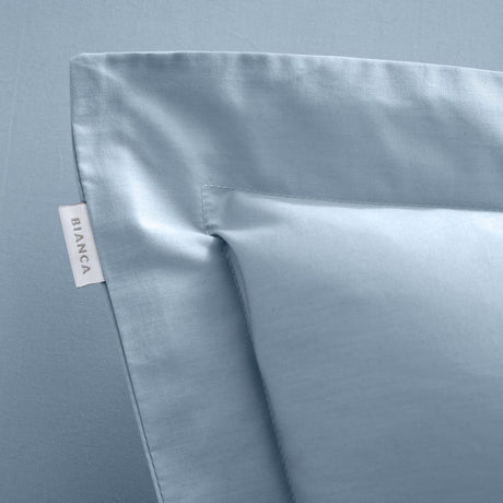 Bianca Fine Linens 200 Thread Count Cotton Percale Pillowcases - 200 Thread Count Percale Oxford Pillowcases Blue