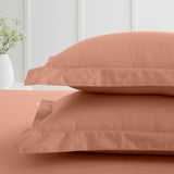 Bianca Fine Linens 200 Thread Count Cotton Percale Pillowcases - 200 Thread Count Percale Oxford Pillowcase Pair Clay
