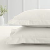 Bianca Fine Linens 200 Thread Count Cotton Percale Pillowcases - 200 Thread Count Percale Oxford Pillowcase Pair Cream